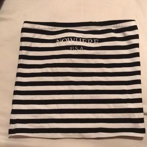 Black & White Striped Tube Top